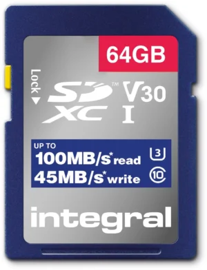 Integral geheugenkaart SDXC V30, 64 GB — usb sticks