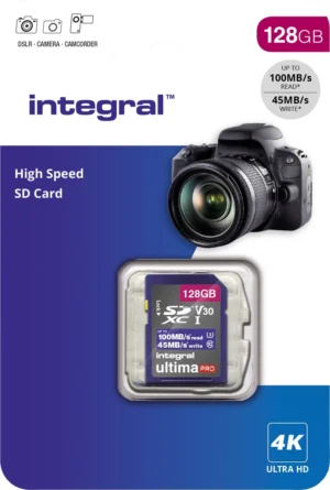 Integral geheugenkaart SDXC V30, 128 GB — usb sticks