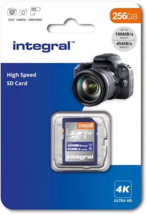 Integral geheugenkaart SDXC V30, 256 GB — usb sticks