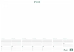 Brepols schrijfonderlegger met weekkalender, ongedateerd — bureau-onderlegger