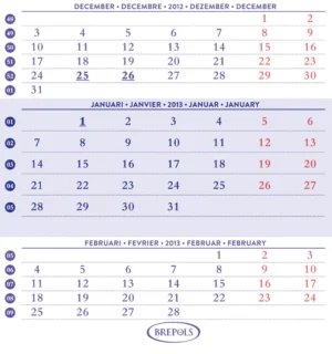 Brepols bureaukalender, staand, 2027 — detail 2