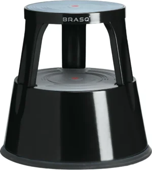 Brasq Rolkruk Premium van metaal in zwart met inklapbare zwenkwielen