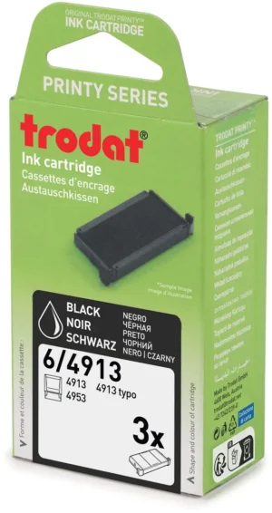 Trodat vervangkussen, voor stempel 4913, blister van 3 stuks, zwart — stempelkussens en -inkten