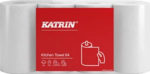 Katrin keukenpapier, 2-laags, 64 vel per rol, pak van 4 rollen — handdoeken en dispensers