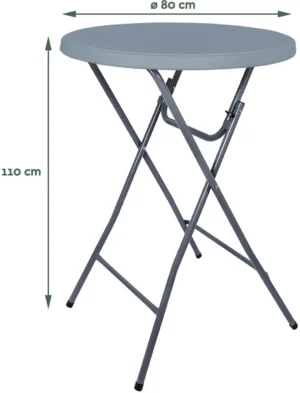 Inklapbare statafel BT200, grijs, diameter 80 cm — detail 2