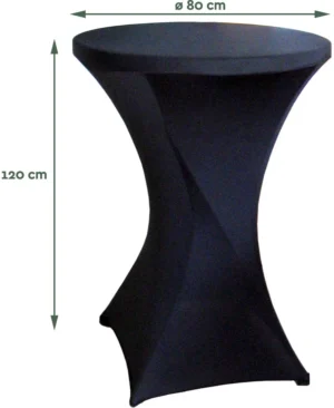 Hoes voor statafel, diameter 80 cm, zwart — detail 2