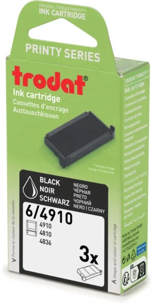 Trodat vervangkussen, voor stempel 6/4910, blister van 3 stuks, zwart — stempelkussens en -inkten