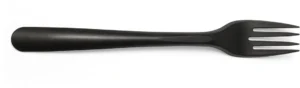 Conpax Folia vork, herbruikbaar, uit CPLA, 19 cm, zwart, pak van 50 stuks — cateringtoebehoren