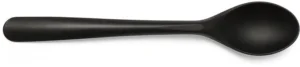 Conpax Folia dessertlepel, herbruikbaar, uit CPLA, 14,5 cm, zwart, pak van 50 stuks — cateringtoebehoren