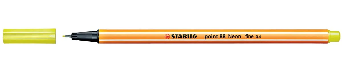 STABILO point 88 fineliner, fluogeel — office fineliners