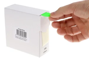 Rillprint ronde etiketten, diameter 25 mm, rol van 500 stuks, fluo groen — etiketten in kleinverpakking