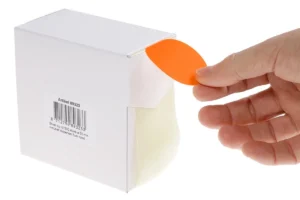 Rillprint ronde etiketten, diameter 50 mm, rol van 500 stuks, fluo rood — etiketten in kleinverpakking