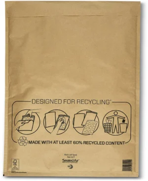 Mail Lite luchtkussenenveloppen, goud, K/7, 350 x 470 mm, doos van 100 stuks — beschermingsenvelop