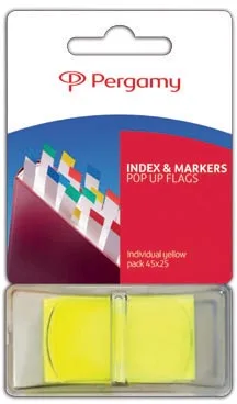 Pergamy index ft 43 x 25 mm, geel — detail 2