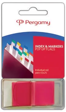 Pergamy index ft 43 x 25 mm, rood — detail 2