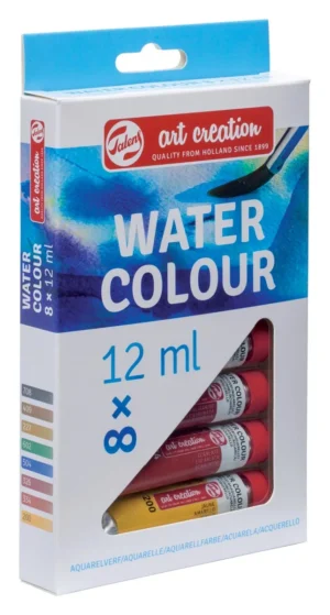 Talens Art Creation aquarelverf tube van 12 ml, set van 8 tubes in geassorteerde kleuren — waterverf