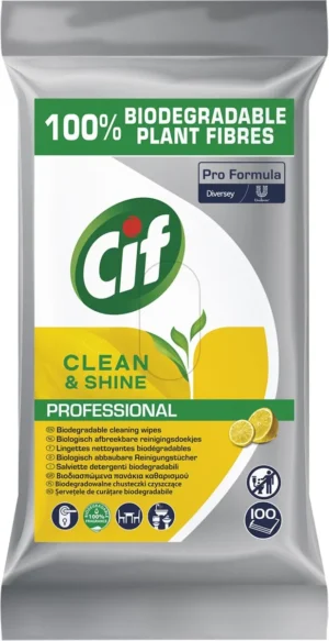 Cif vochtige schoonmaakdoekjes Clean & Shine, pak van 100 stuks — schoonmaakbenodigdheden