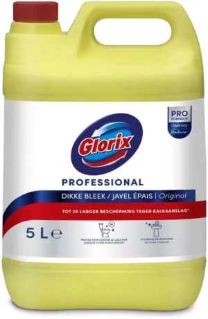Glorix Pro Formula toiletreiniger dikke bleek Original met chloor, fles van 5 l — reinigingsproduct
