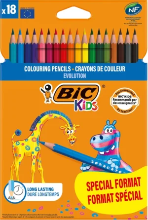 Blister Bic Kids kleurpotlood Evolution met 14 potloden plus 4 gratis exemplaren