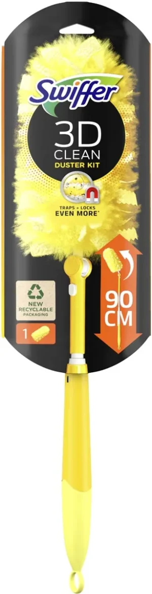 Swiffer Duster kit 3D Clean, met 1 stoefdoekje, op blister — schoonmaakbenodigdheden