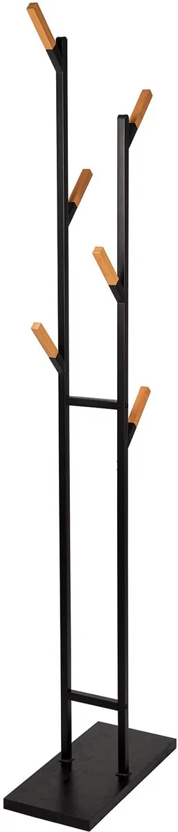 MAUL kapstok Rima, uit metaal, hoogte 183 cm, 6 afneembare ophanghaken, bruin/zwart — kapstokken en parapluhouders