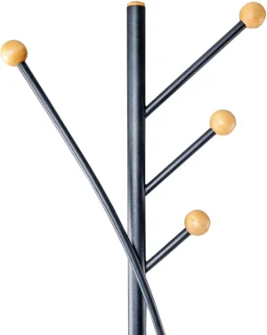 MAUL kapstok Aura metaal, hoogte 180cm, 4 ophanghaken, zwart RAL9004 — detail 2