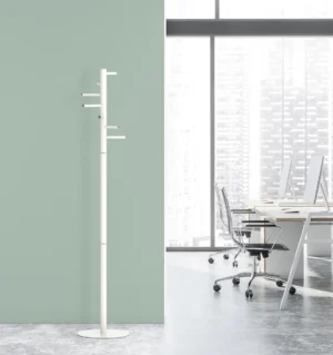 MAUL kapstok Caurus metaal, hoogte 177 cm, 7 ophangrails, wit RAL9010 — detail 2