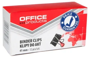 Doos met 12 zwarte OFFICE products foldbackclips van 41 mm