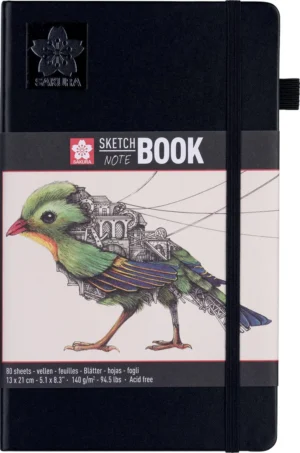 Sakura schetsboek, 140 g/m², ft 13 x 21 cm, wit, 80 vel — schetsblok