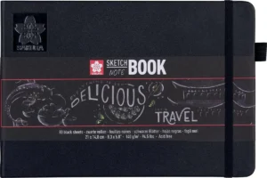 Sakura schetsboek, 140 g/m², ft A5, zwart, 80 vel — schetsblok