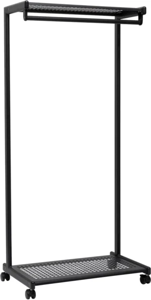 MAUL kledingrek bolero mobiel, ft 78 x 166 x 46 cm, max. 46 kg, 20 kg per stang, zwart RAL9004 — kapstokken en parapluhouders
