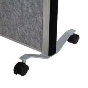 MAULconnecto scheidingswand, 1 x whiteboard, 2 x donkergrijs, frame zilver, mobiel — detail 2