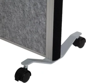 MAULconnecto scheidingswand, 1 x whiteboard, 1 x kurk, donkergrijs, frame zilver, mobiel — detail 2