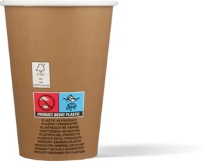 Drinkbeker uit karton - kraft, 180 ml, 100 stuks, bruin — productfoto 2