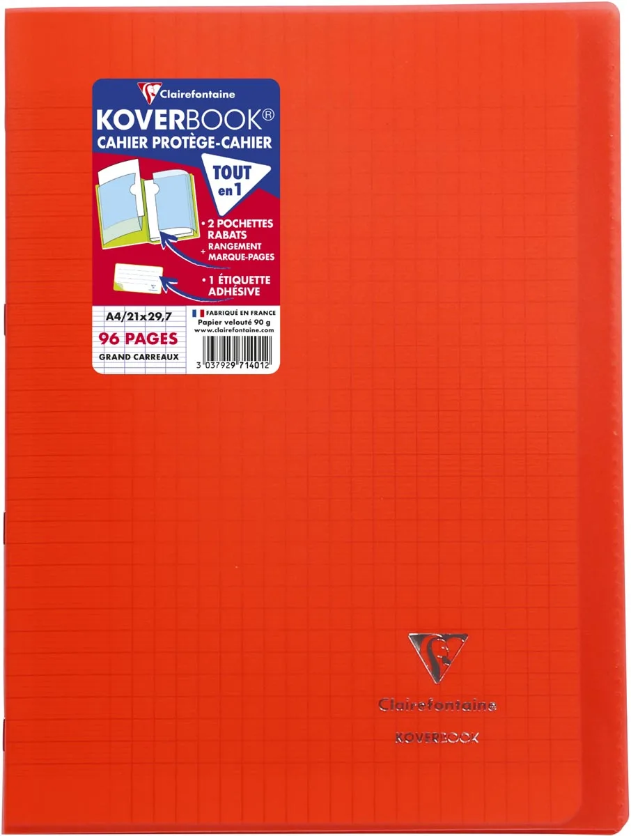 Clairefontaine schrift Koverbook voor ft A4, 96 bladzijden, kaft in PP, seyès, geassorteerde kleuren — detail 9