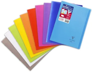 Clairefontaine schrift Koverbook voor ft A4, 96 bladzijden, kaft in PP, seyès, geassorteerde kleuren — schriften geniet
