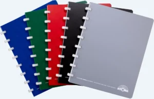 Atoma Eco schrift, ft A5, 144 bladzijden, commercieel geruit, geassorteerde kleuren — schriften met ringen