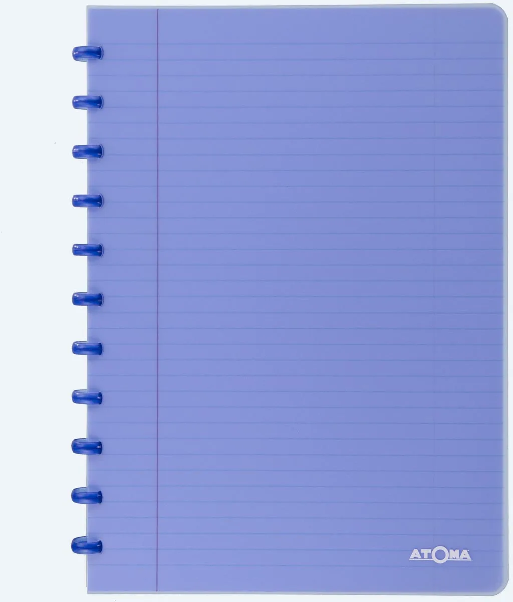 Atoma Seyes schrift, ft A4, 144 bladzijden, PP, gelijnd, geassorteerde kleuren — schriften met ringen