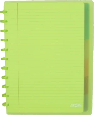 Atoma Seyes schrift, ft A4 +, 120 bladzijden, PP, gelijnd, met 6 tabbladen en 5 showtassen, assorti — detail 2