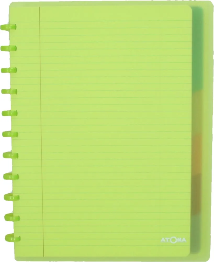 Atoma Seyes schrift, ft A4 +, 120 bladzijden, PP, gelijnd, met 6 tabbladen en 5 showtassen, assorti — detail 2
