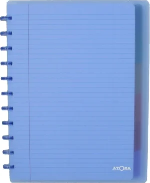 Atoma Seyes schrift, ft A4 +, 120 bladzijden, PP, gelijnd, met 6 tabbladen en 5 showtassen, assorti — schriften met ringen
