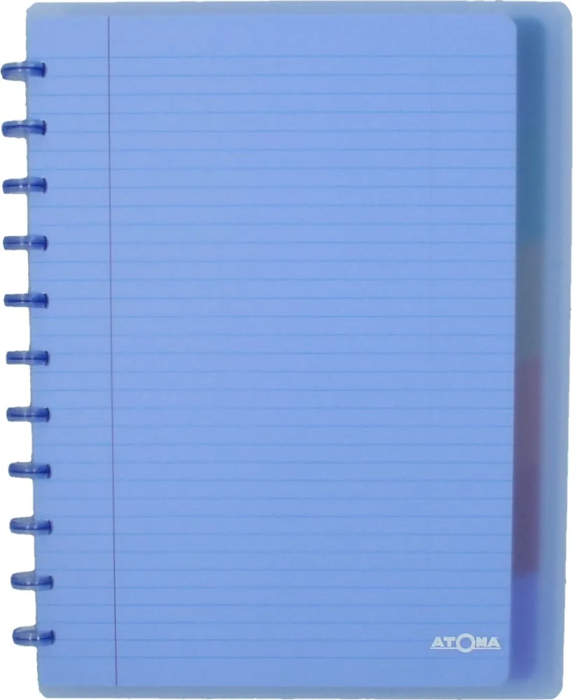 Atoma Seyes schrift, ft A4 +, 120 bladzijden, PP, gelijnd, met 6 tabbladen en 5 showtassen, assorti — schriften met ringen