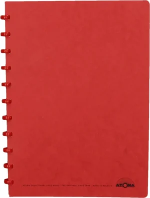 Atoma schrift, ft A4, 144 bladzijden, geruit 5 mm, rood — schriften met soepele kaft en ringen