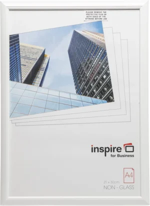 Witte Hampton fotokader A4 met PVC profiel van 1,4 cm