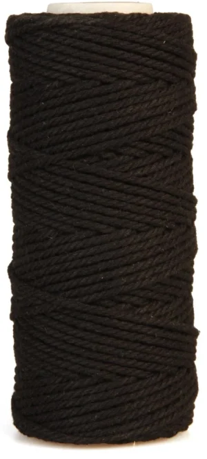 Bouhon macramétouw 200 g , ca.130 m, dikte: 2 mm, zwart — knutsel- en decoratiemateriaal