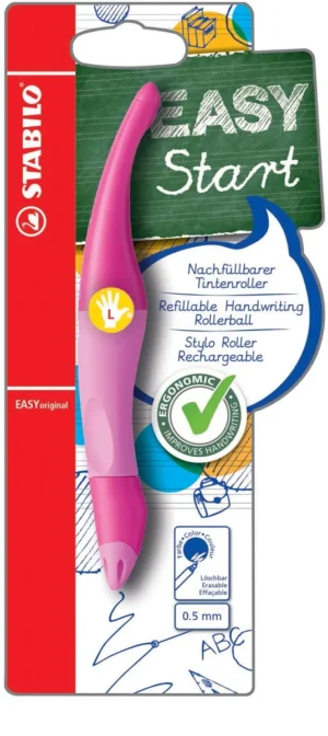 STABILO EASYoriginal roller, voor linkshandigen, blister van 1 stuk, roze — liquid-ink rollers