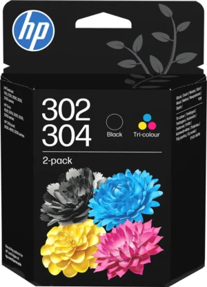 HP inktcartridge 302/304, 100 - 120 pagina's, OEM B82L1AE, 1 x zwart en 1 x 3 kleuren