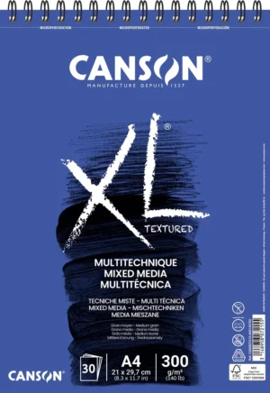 Canson tekenblok XL Mix Media 300 g/m² ft A4, blok met 30 vellen — schetsblok