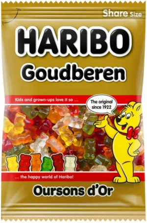 Haribo snoep goudbeertjes, zak van 250 g — drank en eetwaren