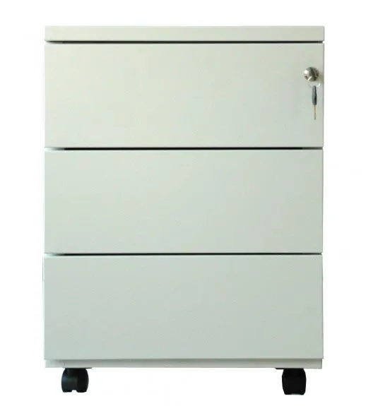 Mobiele ladenblok, 3 laden, wit — ladeblok
